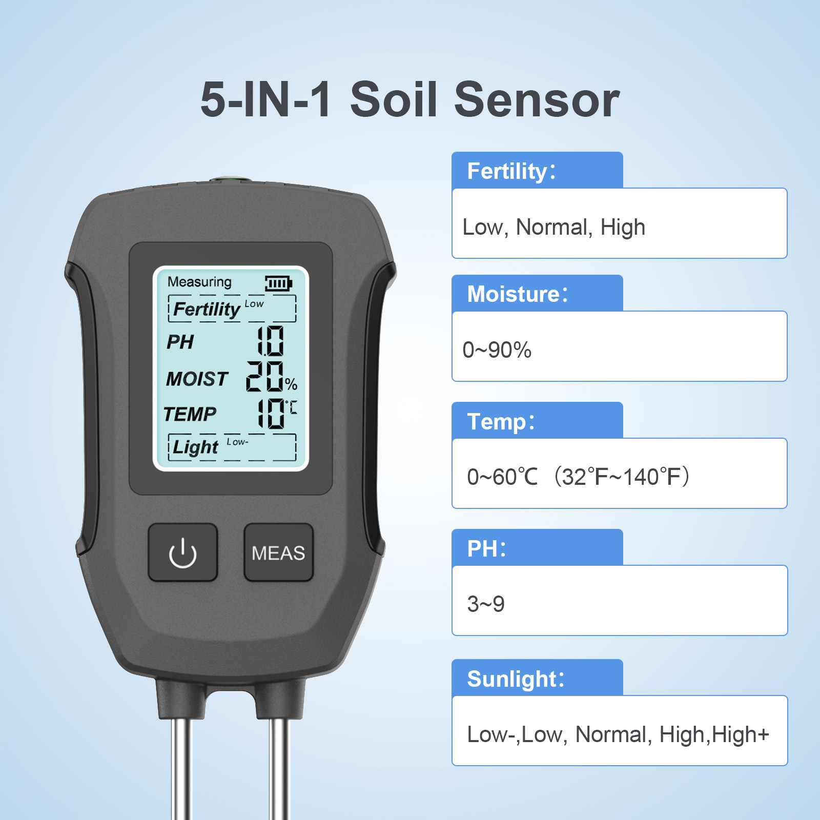 Ekranlı 5'i 1 arada toprak ded - Ph Meter incelemesi ve fiyatı